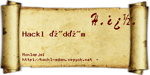 Hackl Ádám névjegykártya