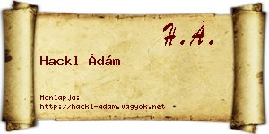 Hackl Ádám névjegykártya